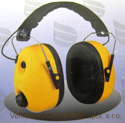 Chrániče sluchu elektronické s rádiom - žlté / červené